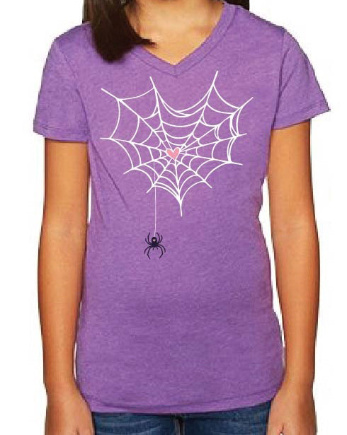 Girls Heart Spider Web Tee