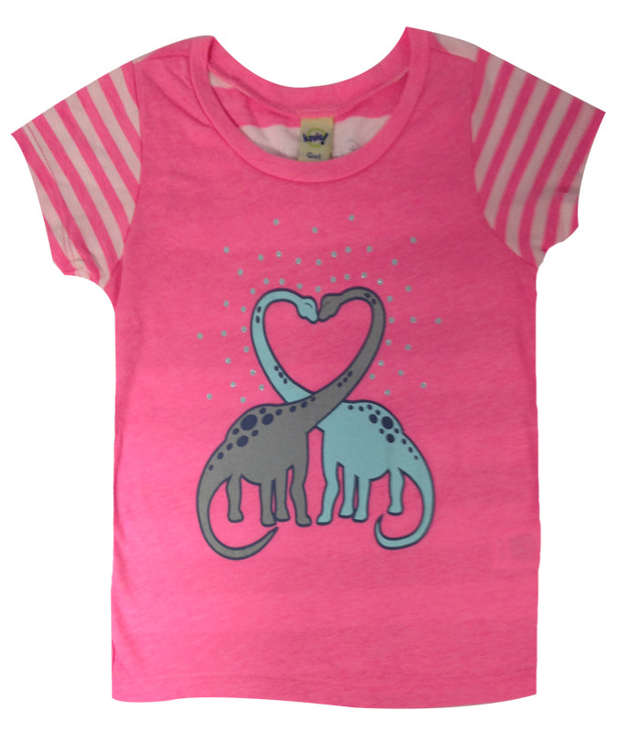 Girl's Dino-Love Embellished T-Shirt
