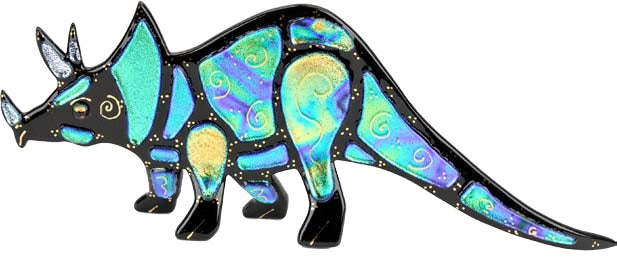 Glass Triceratops Figurine