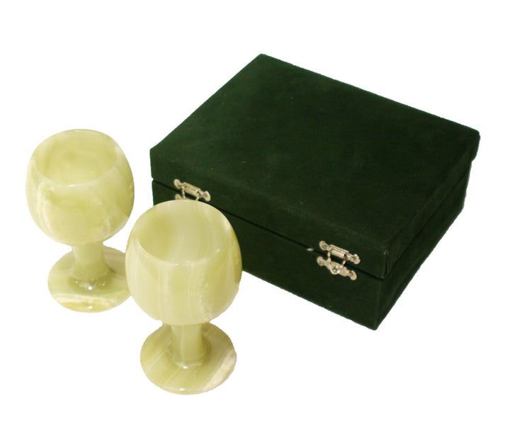 Set of Banded Onyx Wine Goblets
