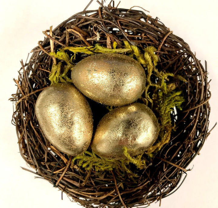 Golden Eggs in Nest Ornament