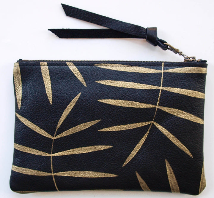 Golden Palm Mini Leather Pouch
