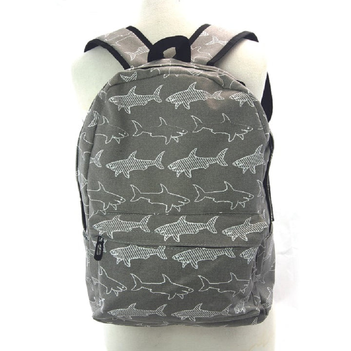 Gray Canvas Sharks Backpack