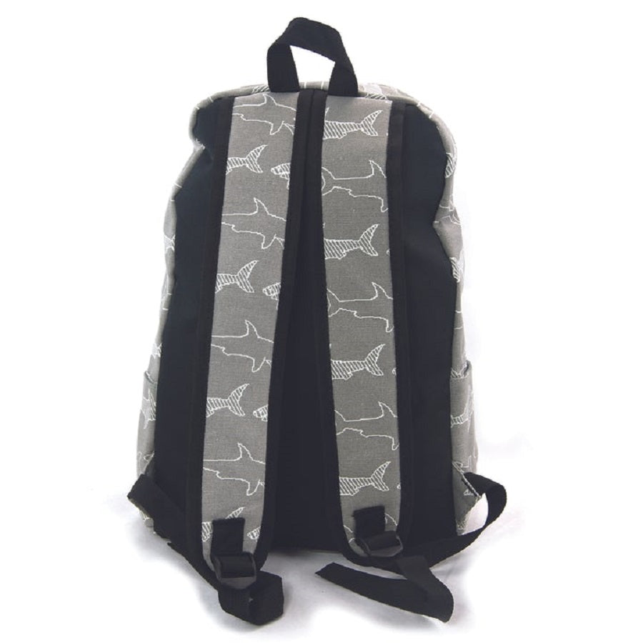 Gray Canvas Sharks Backpack