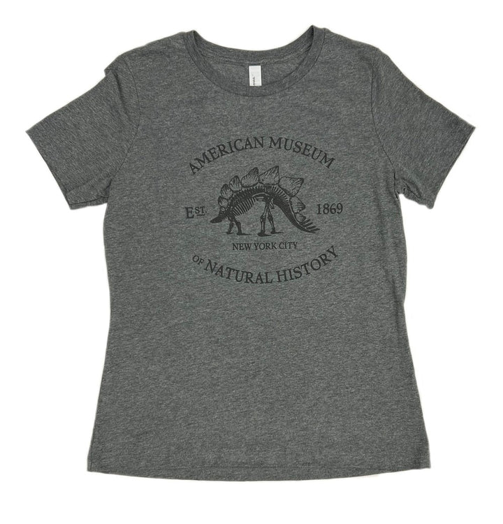 Ladies Heather Grey Stegosaurus T-Shirt