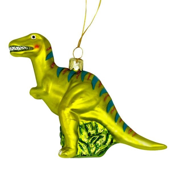 Bright Colored Glass Dinosaur Ornaments