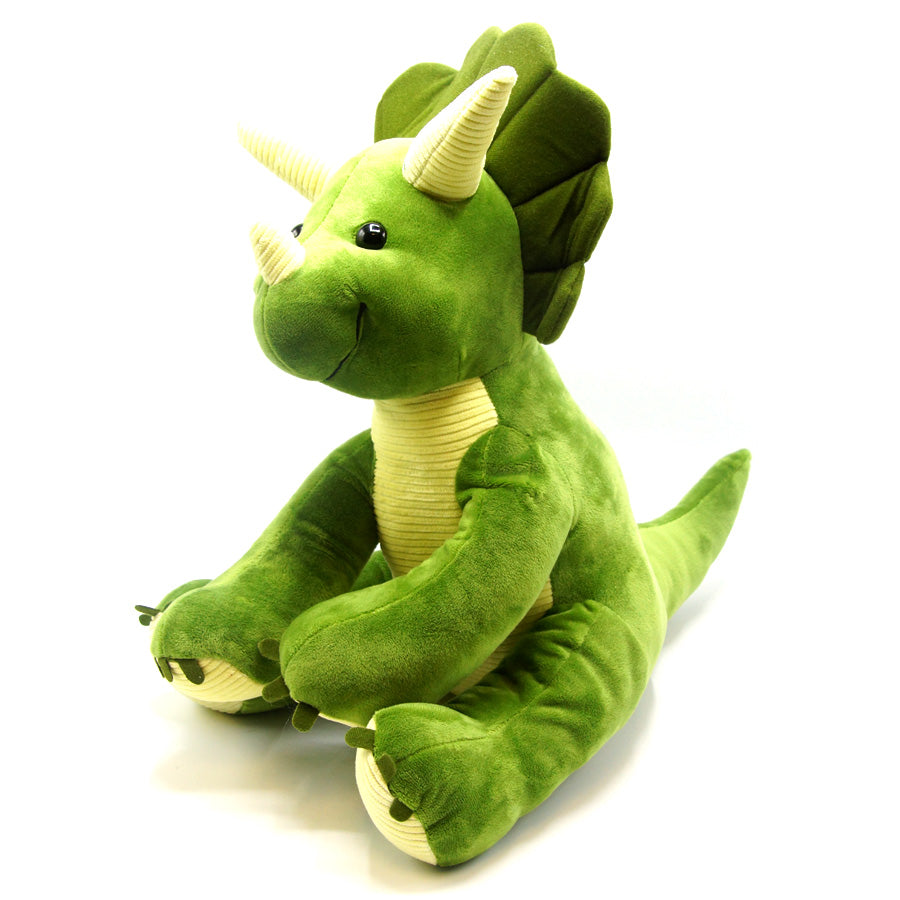 Large 15 Inch Plush Green Triceratops