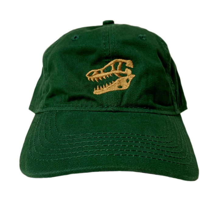 Adult Dk Green Embroidered T.Rex Skull Cap