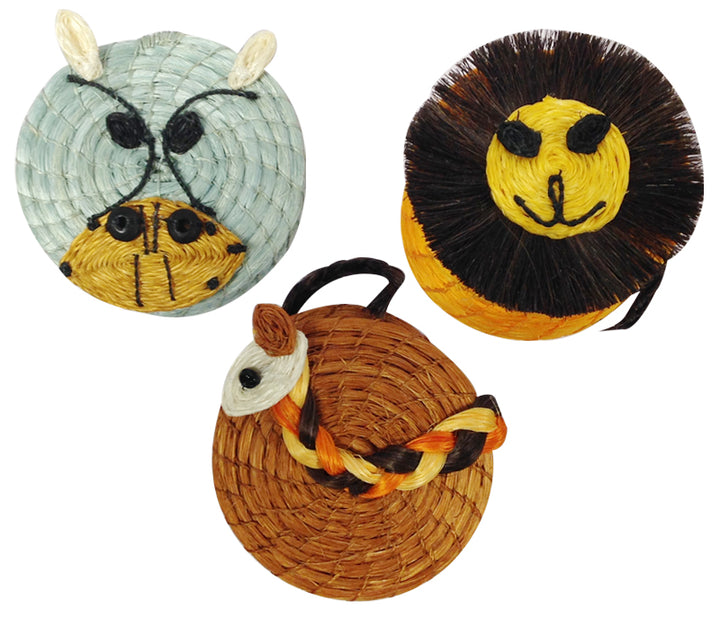 Handmade African Animal Lidded Baskets