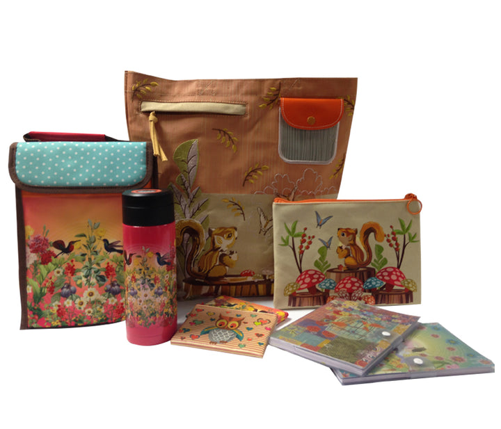 Garden Squirrel Canvas Tote