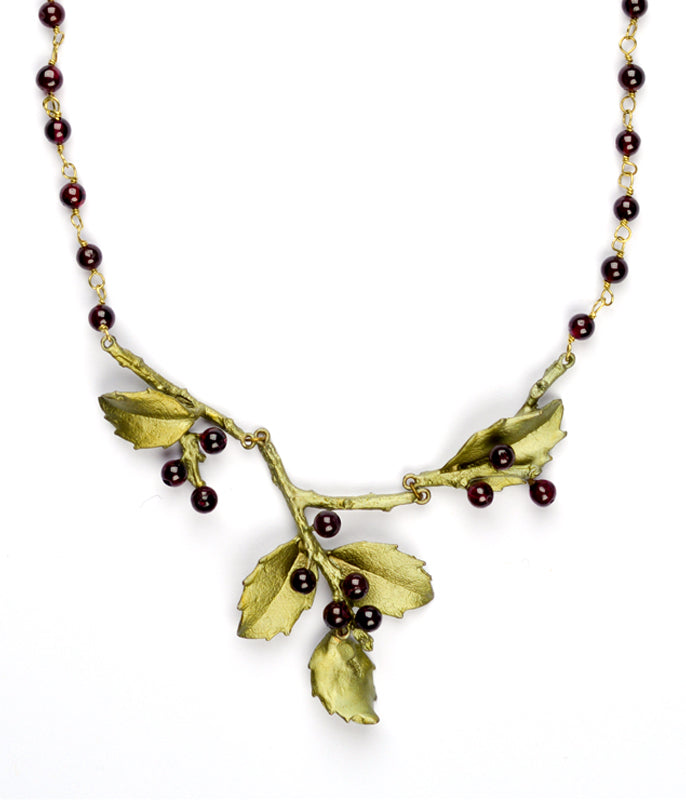 Holly Garnet Necklace by Michael Michaud
