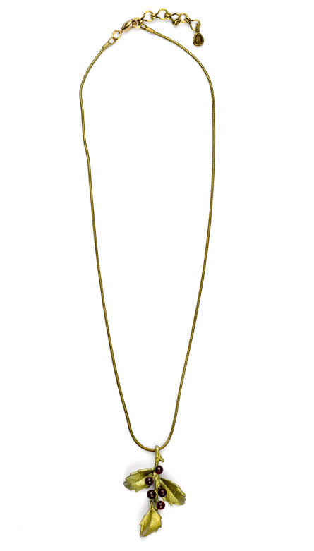 Holly Garnet Pendant Necklace by Michael Michaud