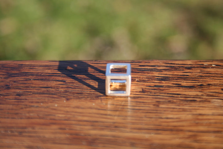 Small Sterling Silver Cube Pendant
