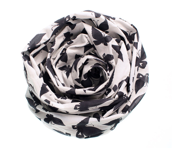 Ink Butterflies Organic Cotton Voile Scarf