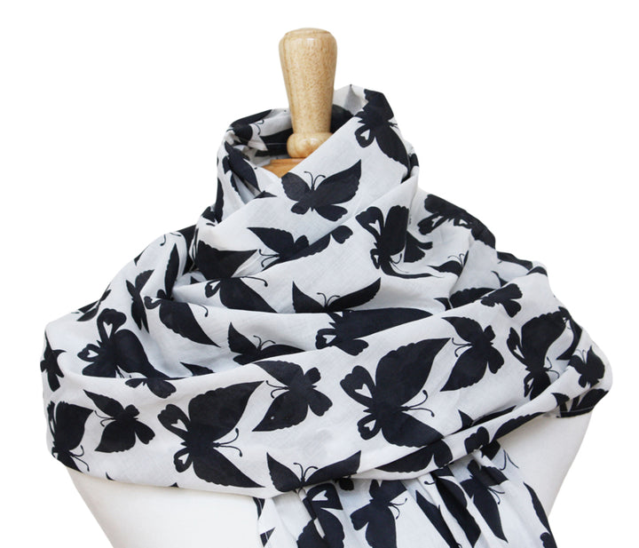 Ink Butterflies Organic Cotton Voile Scarf