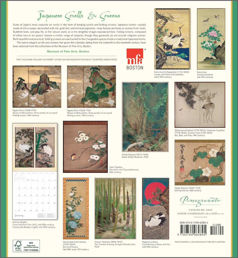 Japanese Scrolls & Screens 2013 Calendar
