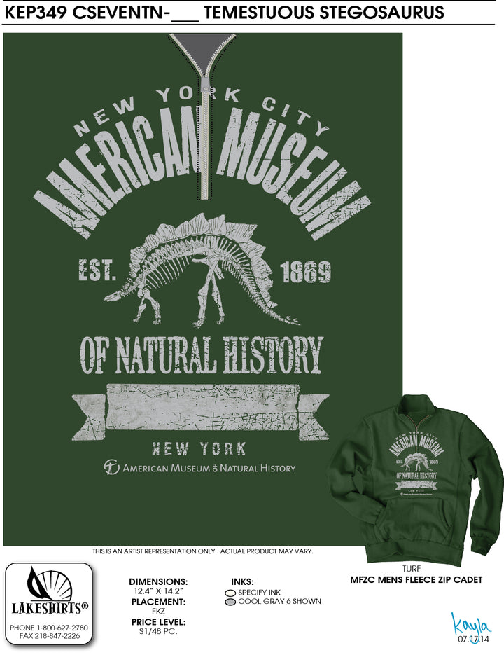 Men's Zip Stegosaurus AMNH Hoodie