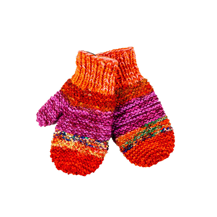 Orange Wool Mittens