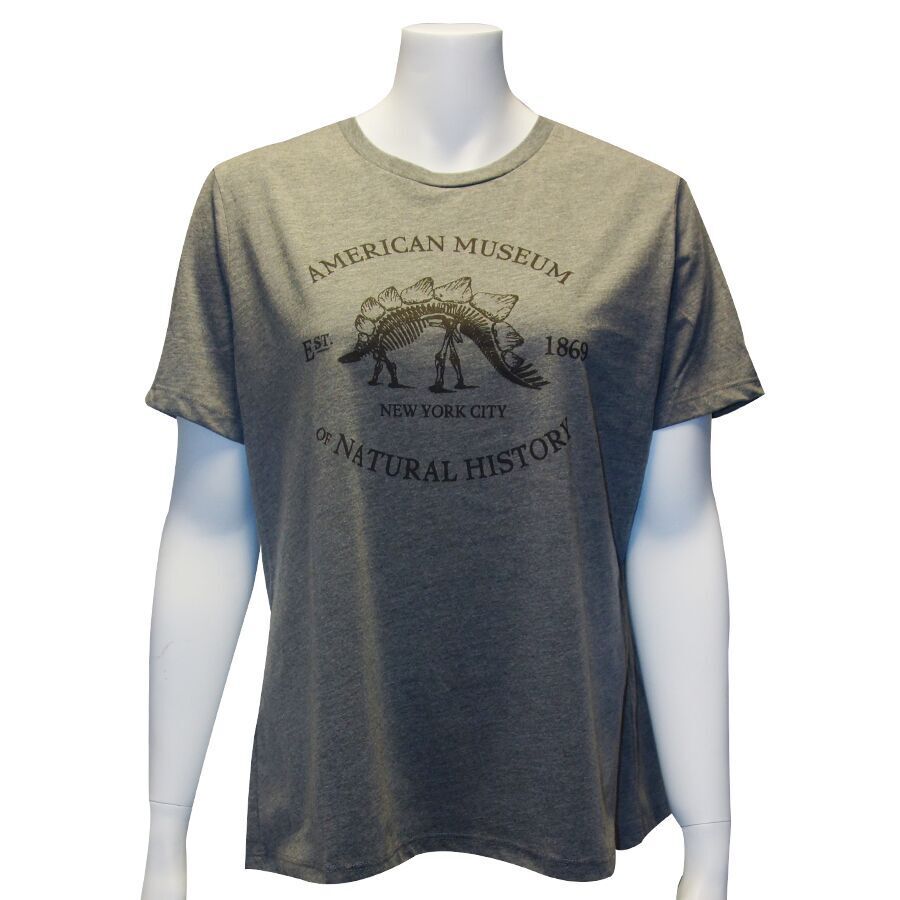 Ladies Heather Grey Stegosaurus T-Shirt