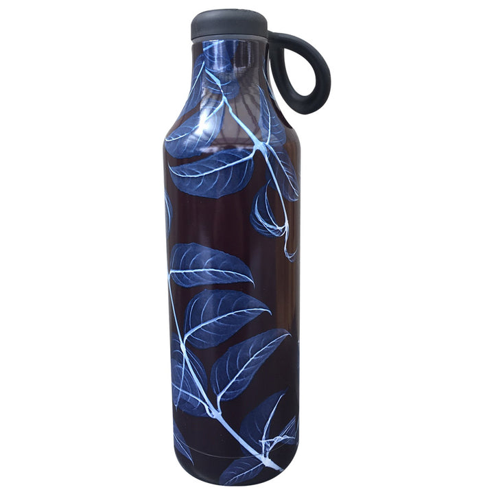 Large Blue Leaves Stainless Steel Water Bottle