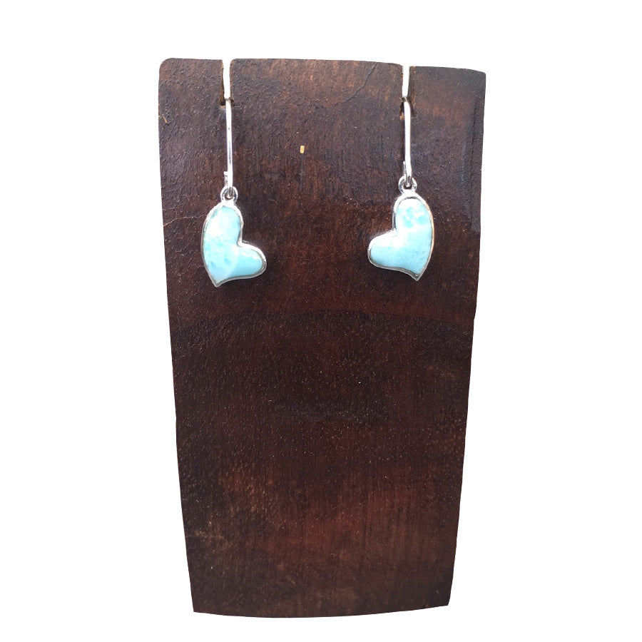 Larimar Floating Heart Earrings
