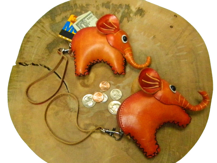 Handcrafted Leather Elephant Coin Purse