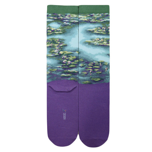 Monet Water Lily Pond, Masterpiece Socks