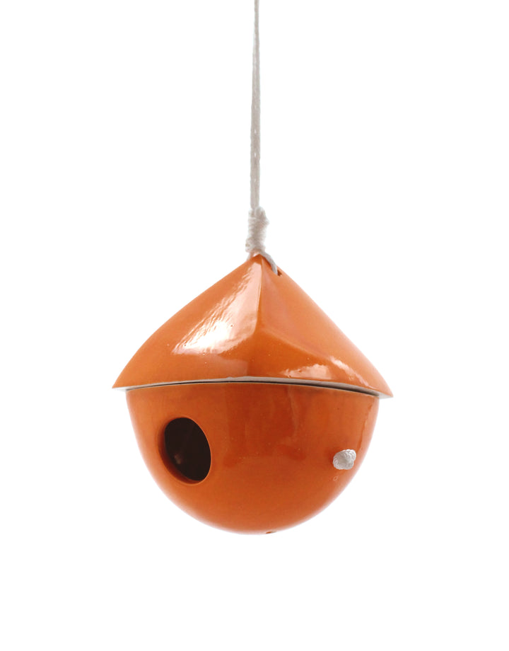 Tangerine Porcelain Birdhouse