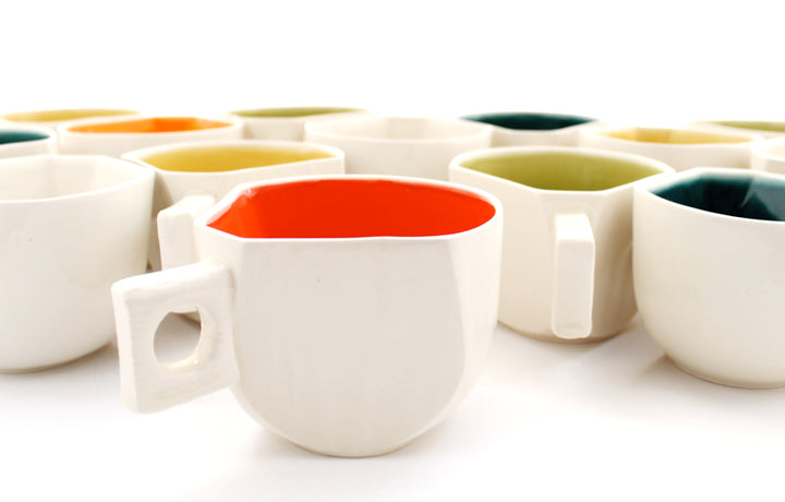 Wood Grain Faceted Coffee Mug