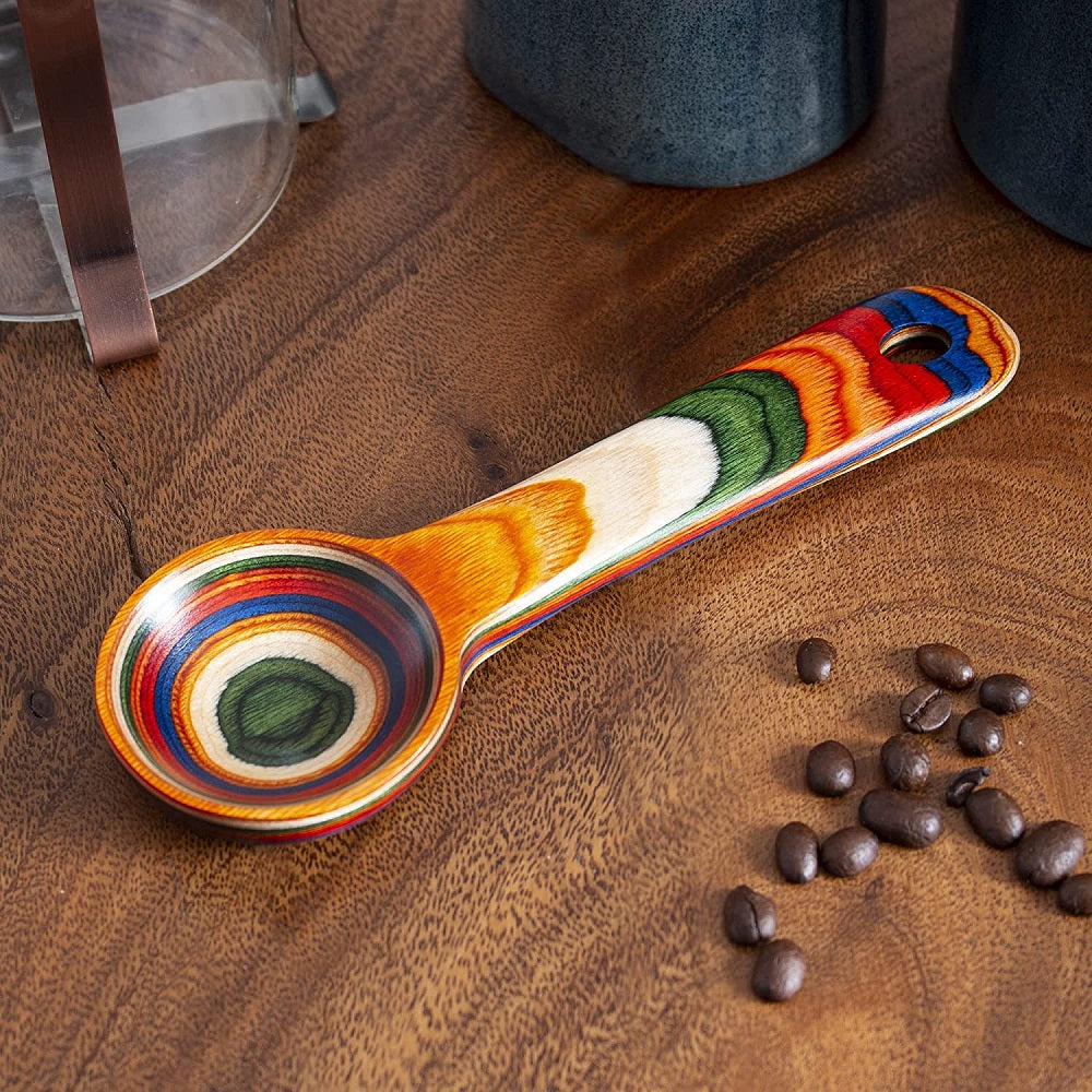 Marrakesh Rainbow Birch Wood Coffee Spoon Detail