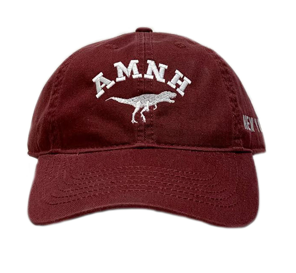 Youth Burgundy Embroidered AMNH Dino Cap