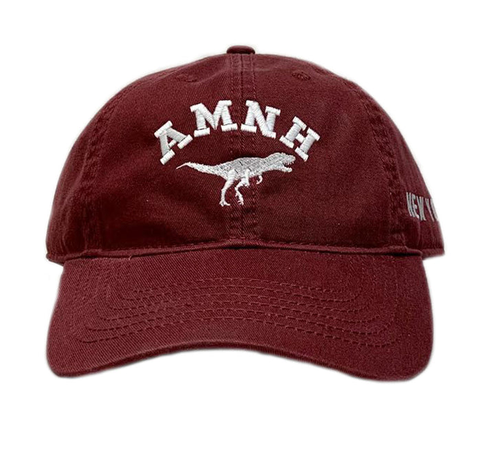 Youth Burgundy Embroidered AMNH Dino Cap
