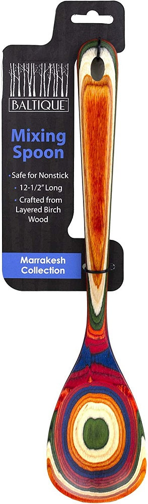 Marrakesh Rainbow Birch Wood Mixing Spoon detail