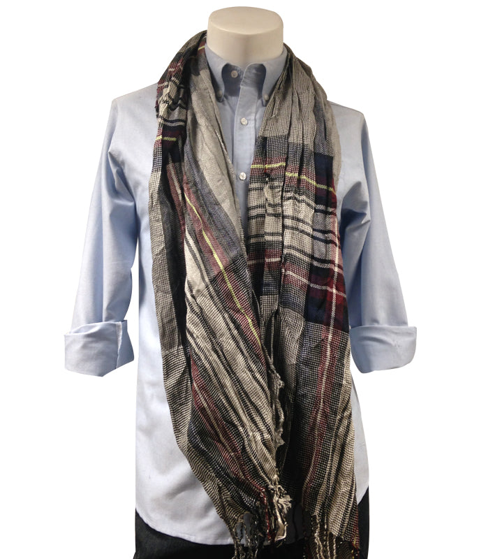 Men's Striped Wool Scarf