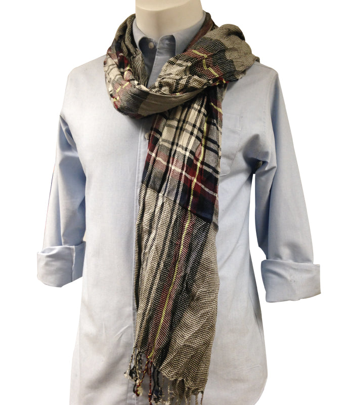 Men's Striped Wool Scarf