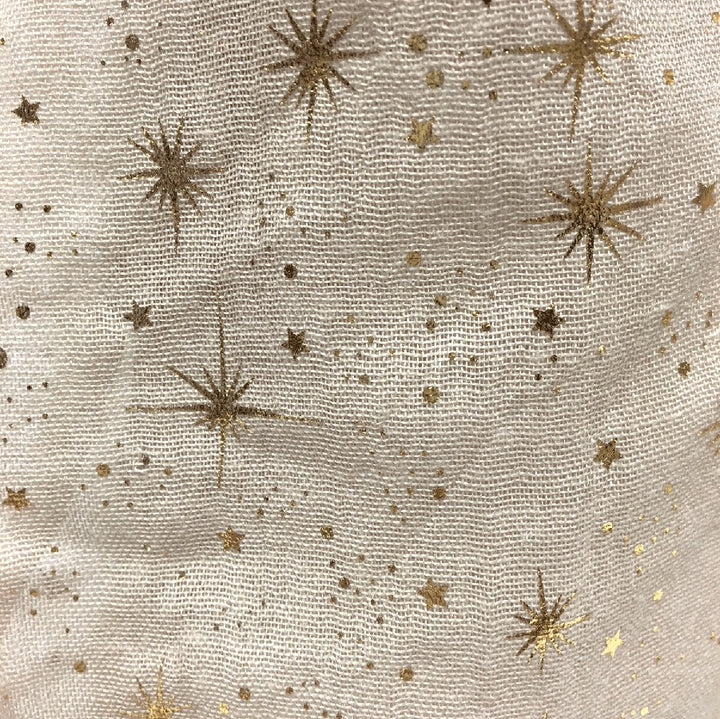 Gold Metallic Stars Scarf