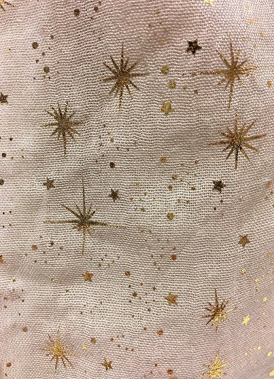 Gold Metallic Stars Scarf