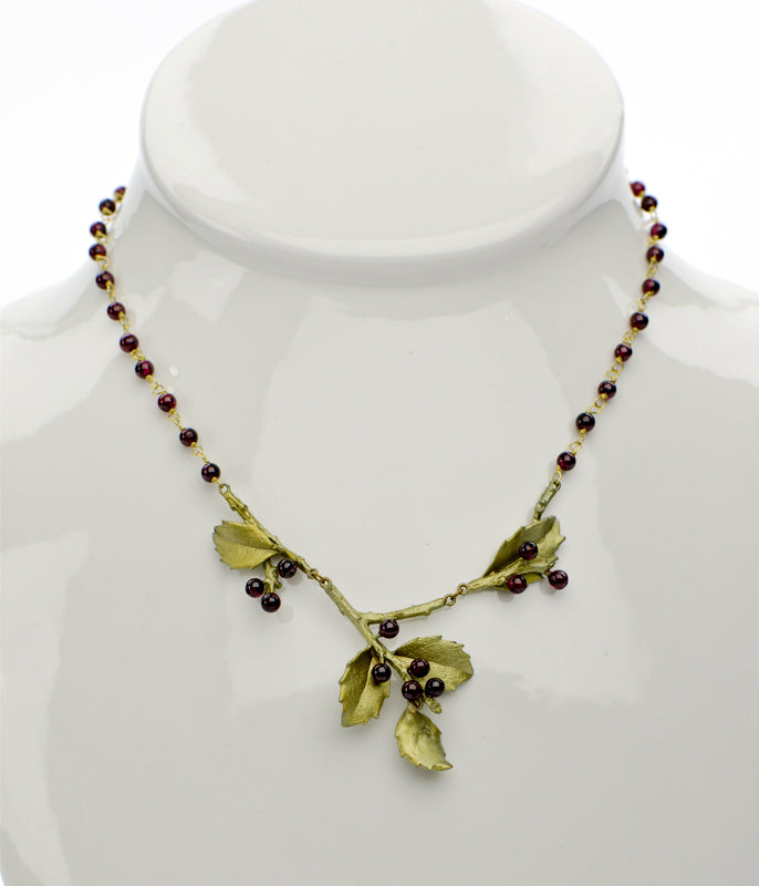 Holly Garnet Necklace by Michael Michaud