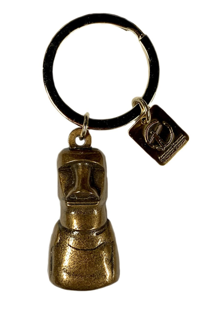 Brass AMNH Moai Statue Keychain