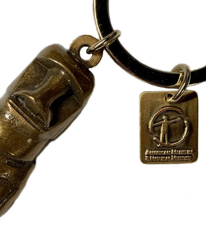 Brass AMNH Moai Statue Keychain