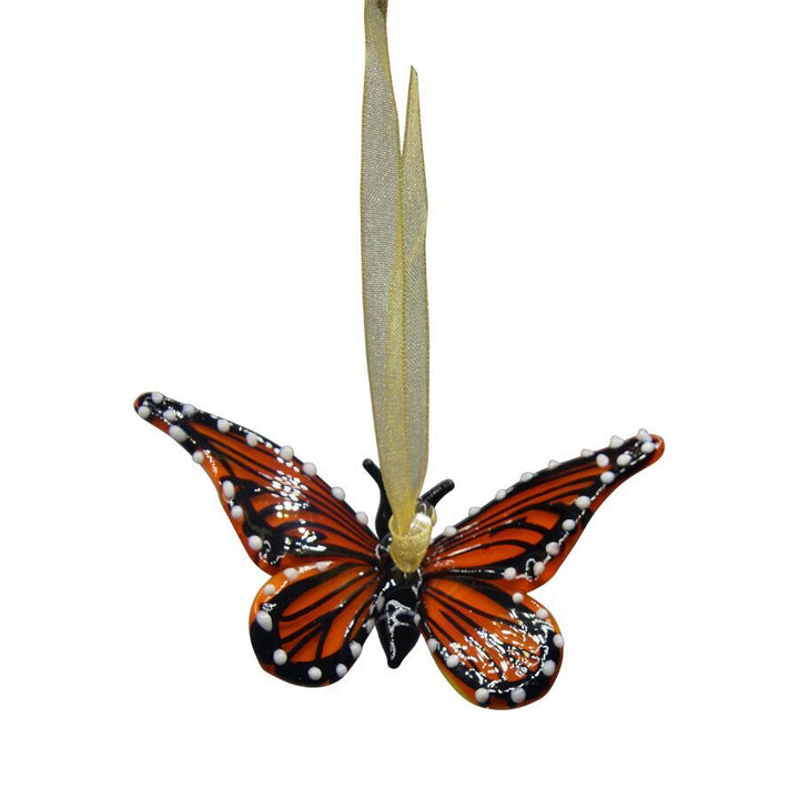 Handcrafted Glass Monarch Butterfly Ornament