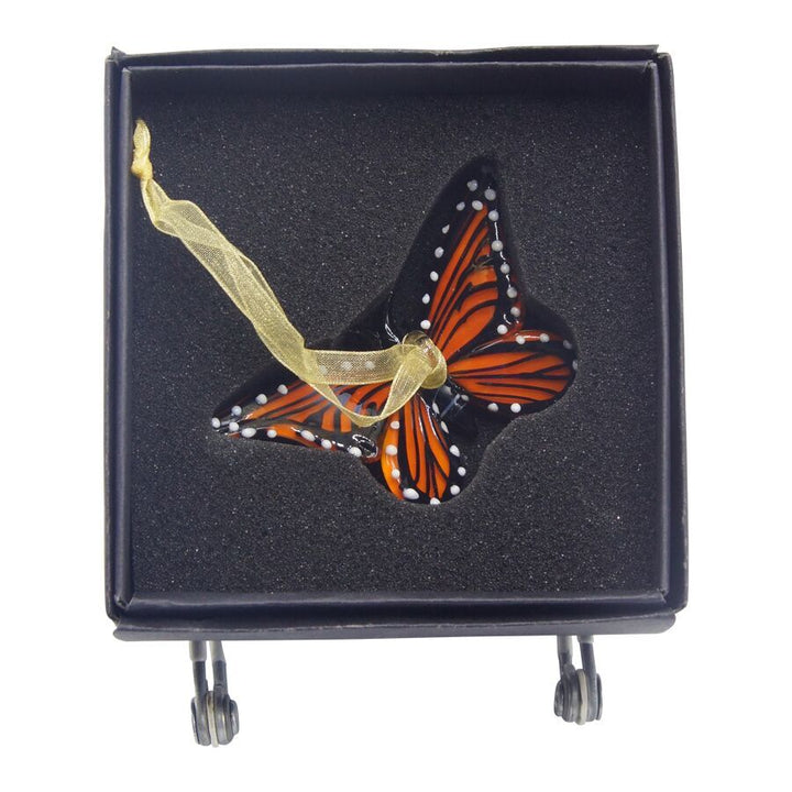 Handcrafted Glass Monarch Butterfly Ornament