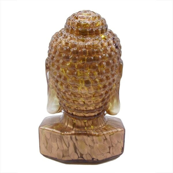 Large Guanyin Swirled Copper Glass Buddha Head