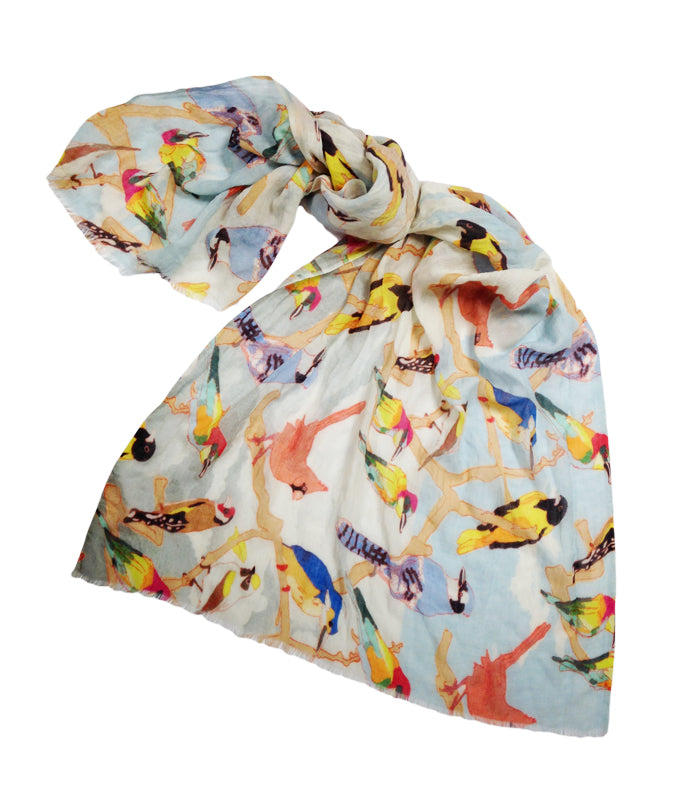 Multi-Color Bird Scarf