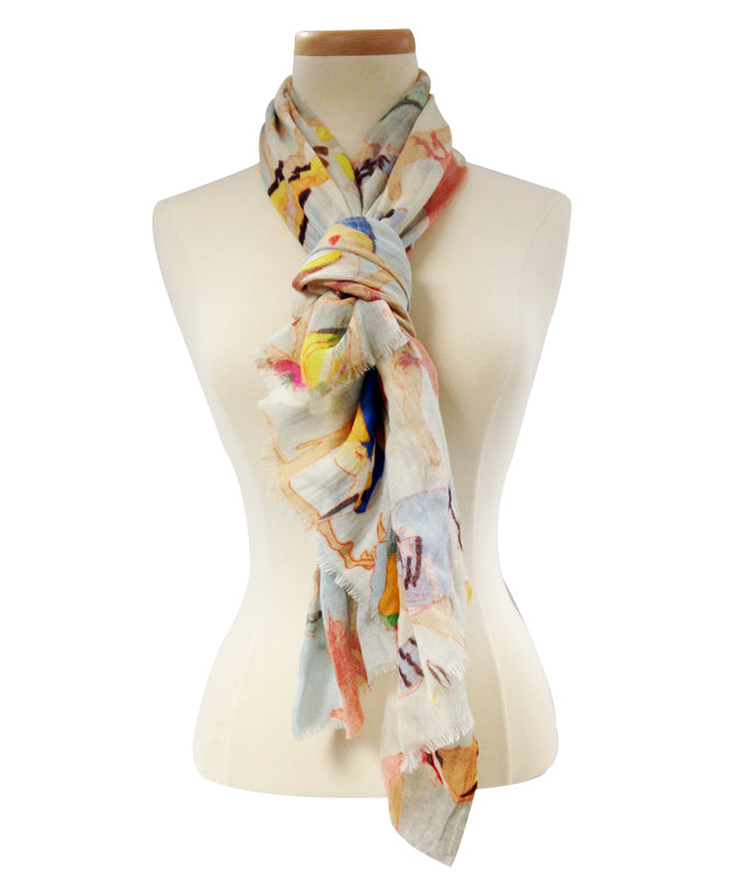 Multi-Color Bird Scarf