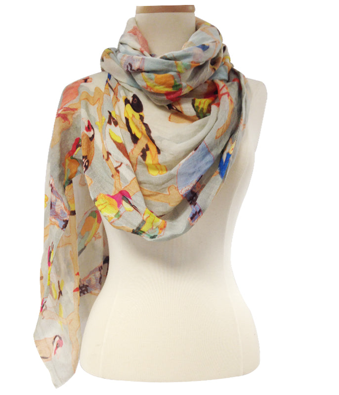 Multi-Color Bird Scarf