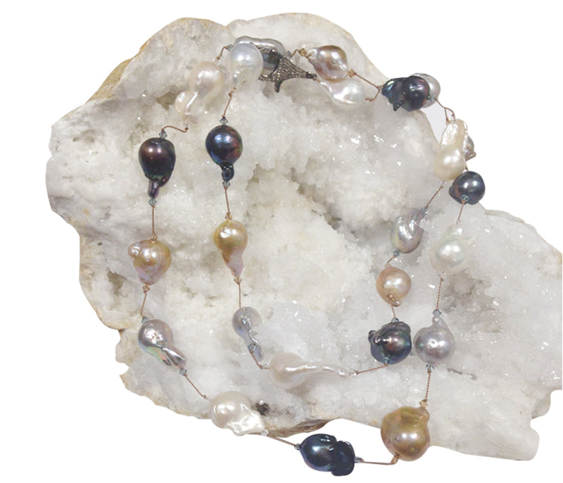 Multi-Color Pearl Baroque Necklace