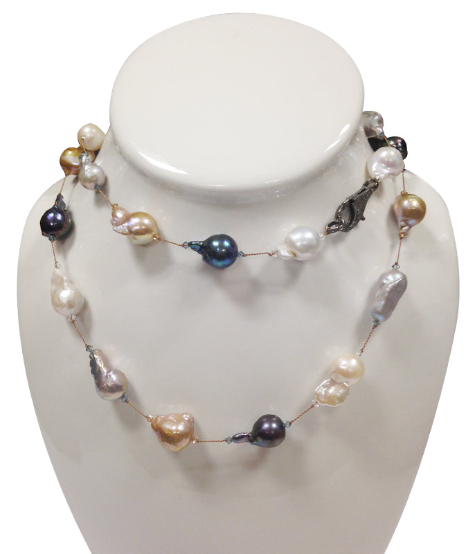 Multi-Color Pearl Baroque Necklace
