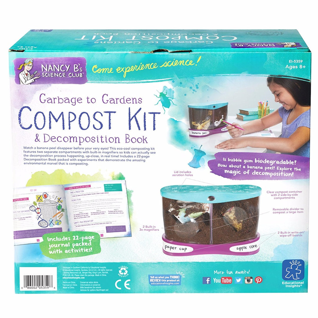 Nancy B's Science Club Garbage to Gardens Compost Kit & Decomposition Book