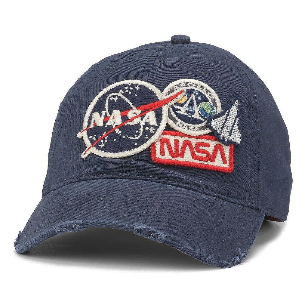 NASA Patch Distressed Denim Cap